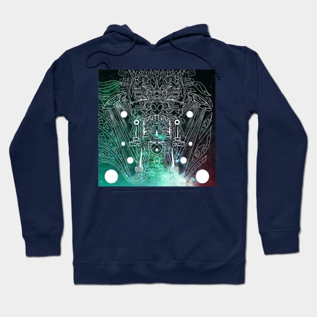 ancient mictlan alien throne ecopop Hoodie by jorge_lebeau